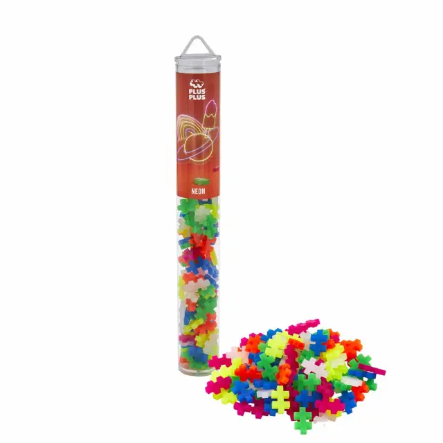 Τουβλακια Plus Plus Neon Mix Σε Σωληνα 100Τμχ (PLS04024) Πολύχρωμο