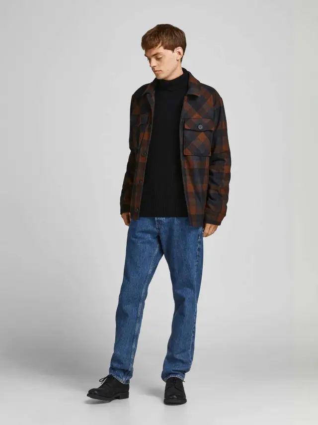 JJPANNEL KNIT ROLL NECK PRE Black 2