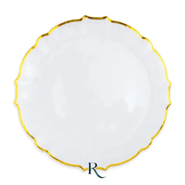 6 Πιάτα Επαναχρησιμοποιήσιμα 25εκ Arabesque Crystal Gold