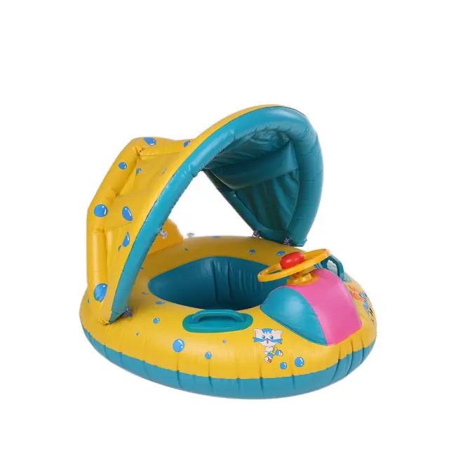Βρεφικό Σωσίβιο Swimtrainer με Σκίαστρο για 6 Μηνών έως 3 Ετών Μπλε
