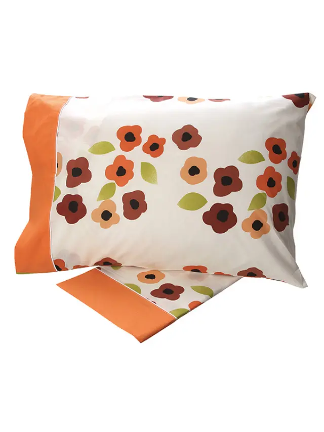 Σετ Σεντόνια Cotton Feelings εμπριμέ 529 Orange Μονό (160x260) Sunshine
