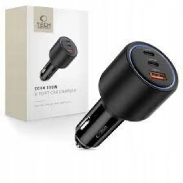 Tech-Protect® CC04 Φορτιστής Αυτοκινήτου me 2xUSB-C/1xUSB-A 130W- Black