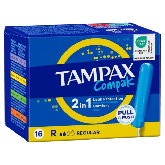 Tampax Ταμπόν Compak Regular με Απλικατέρ για Κανονική Ροή 16τμχ 2