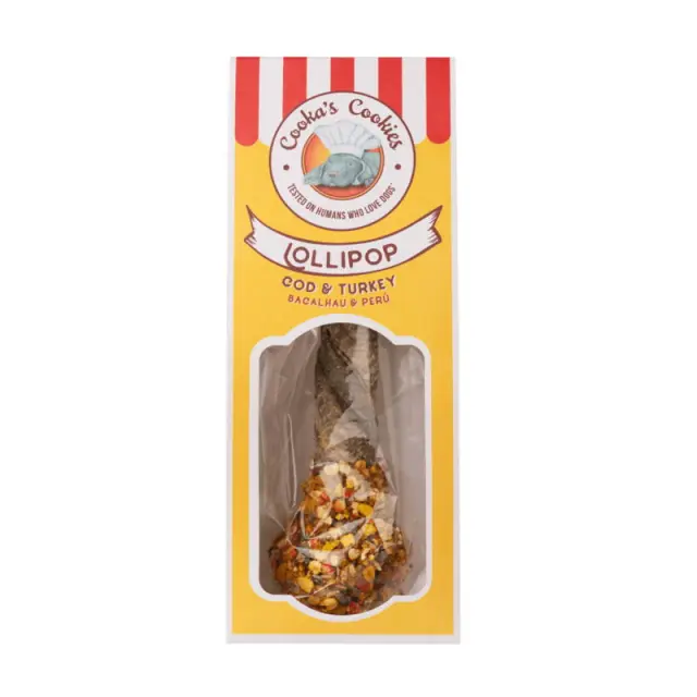 Cooka's Cookies Chewy Pop Lollipop Με Γαλοπούλα Και Δέρμα Μπακαλιάρου 35 40gr Μονόχρωμο