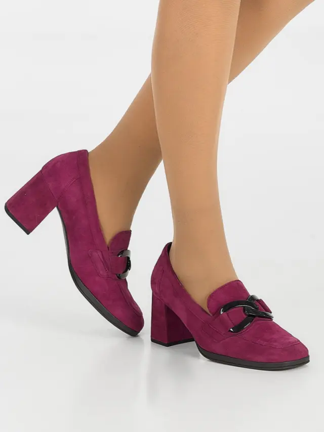 Gabor Μοκασίνια-Loafers Γυναικείο δέρμα Nubuck Μωβ GAB/55291 15-AUBERGINE 2