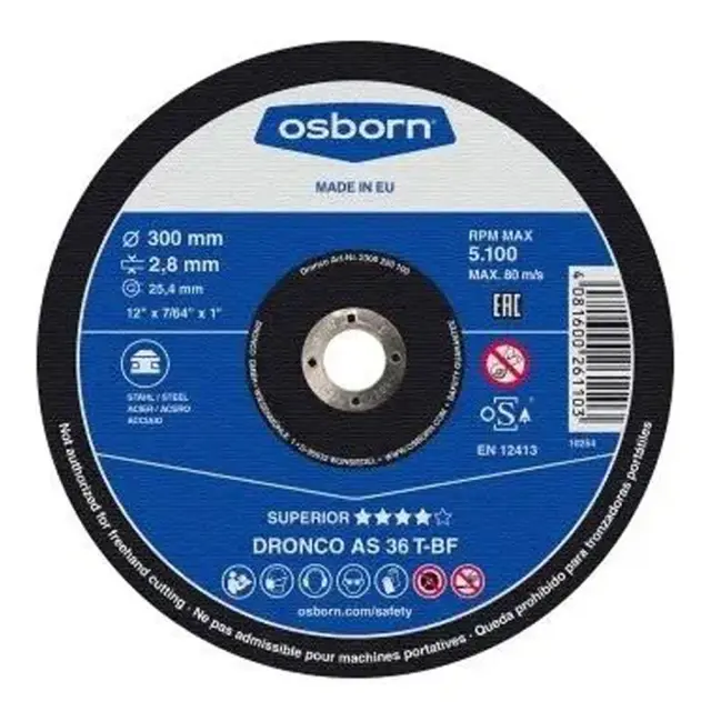 OSBORN ΔΙΣΚΟΣ ΚΟΠΗΣ ΣΙΔΗΡΟΥ AS36T
