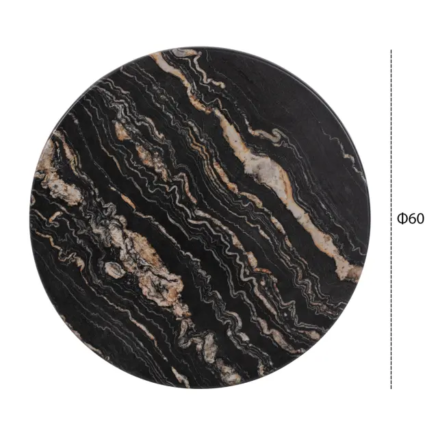 ΕΠΙΦΑΝΕΙΑ ΤΡΑΠΕΖΙΟΥ Φ60Χ2.5εκ. 5787 WERZALIT BLACK GOLD MARBLE FB95227.15 2