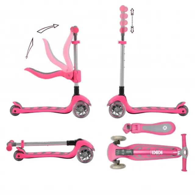 Byox Παιδικό Πτυσσόμενο πατίνι scooter με κάθισμα Byox Kiki Pink 3