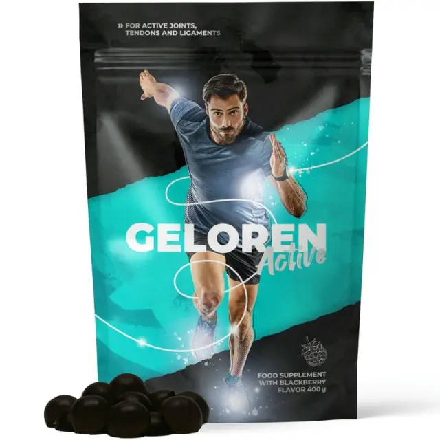 GELOREN Active Blackberry - gummies for humans for joints with collagen and vitamin c - 90 pcs
