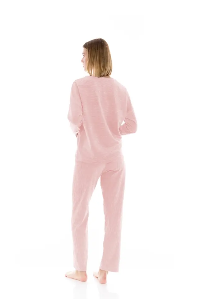 W1445 - Baby Pink - PYJAMA VELVET STRIPE - XL 2