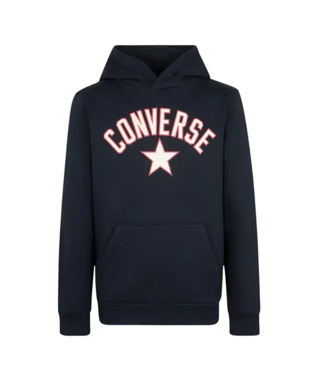 Converse - Παιδικό Φούτερ Unisex Long Sleeve Fleece 9CG176-023 Μαύρο - 12-13 ετών