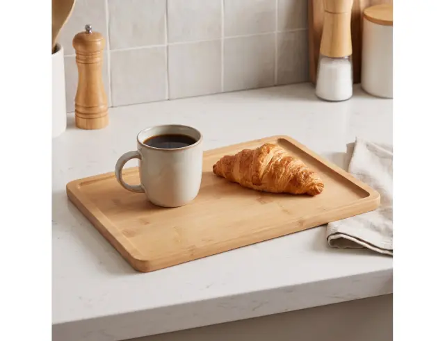 Δίσκος Σερβιρίσματος Excellent Houseware από Ξύλο Bamboο, με διαστάσεις 35x25x1.5cm 210000770