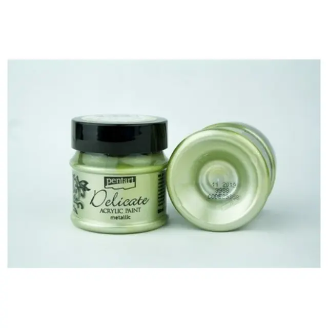 Delicate acrylic paint metallic 50ml Pentart - White Gold