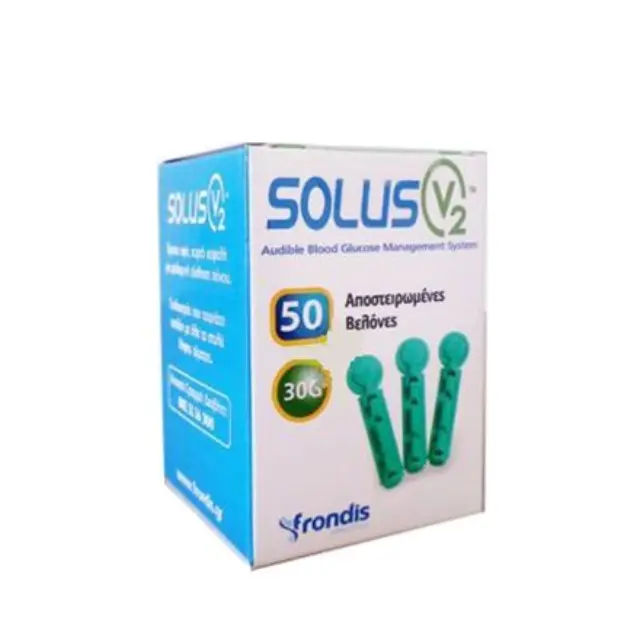 Frondis Solus V2 Lancets Αποστειρωμένες Βελόνες για Μέτρηση Σακχάρου, 50 τεμάχια