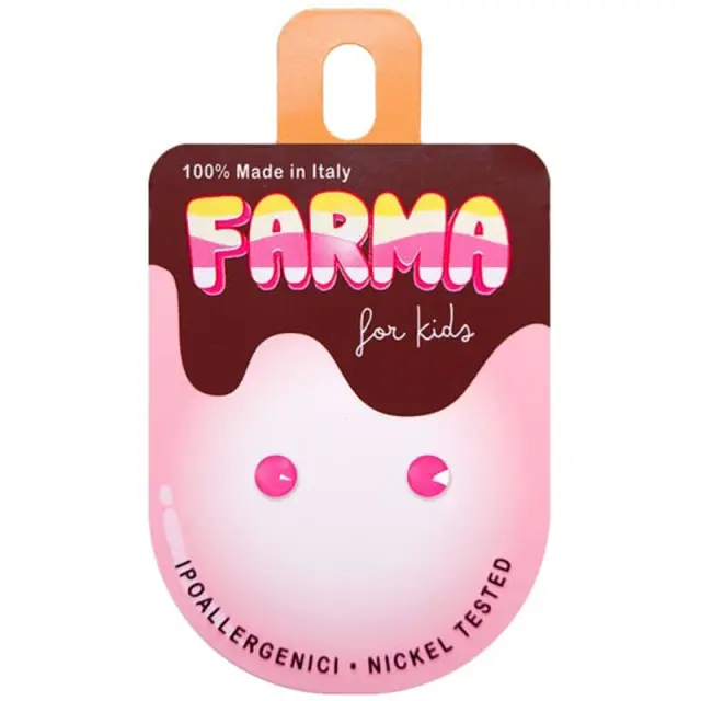 Farma Bijoux Υποαλλεργικά Σκουλαρίκια for Kids Κρύσταλλα Επίπεδα Ροζ 3.9mm (M57C100)