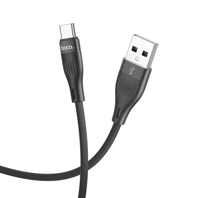 Καλώδιο σύνδεσης Hoco. DU45 Sturdy USB-A σε USB-C 3.0A για Γρήγορη Φόρτιση και Μεταφορά Δεδομένων Μαύρο 1m