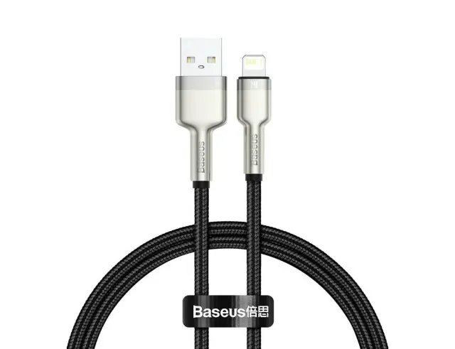 Baseus USB cable for Lightning Baseus Cafule, 2.4A, 1m Black (CALJK-A01) (BASCALJK-A01)