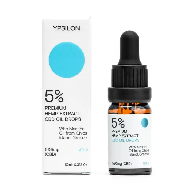 YPSILON - 5% (500mg) “MILD” Έλαιο Κάνναβης CBD με Μαστιχέλαιο Χίου – 10ml