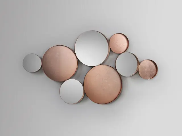 MALMO Καθρέπτης Rose Gold 165x90 – Μεταλλικός με Καθρέπτινα Στοιχεία Ροζ χρυσό 3