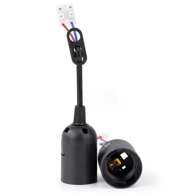 Screw Lamp Holder E27 Black (50pcs Bag)