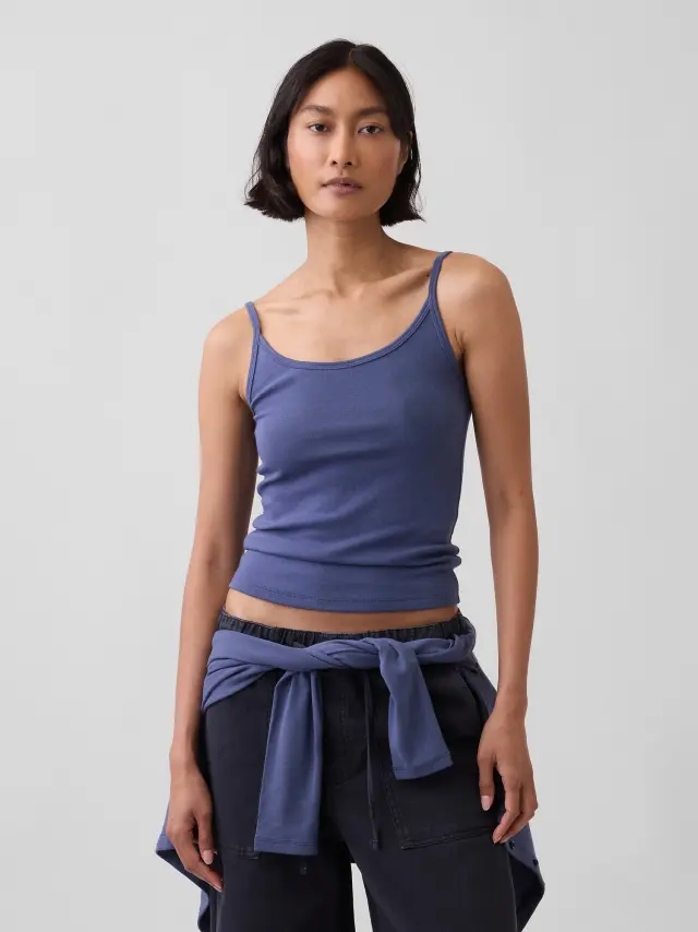 Γυναικεία Αμάνικη Μπλούζα Cropped Sargassus blue
