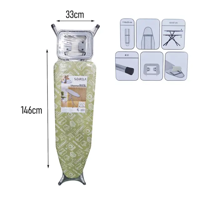 Sidirela Σιδερώστρα Pratik 110x33cm E-1725 - Ironing Board 140382 3