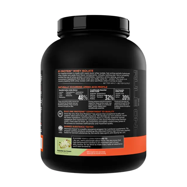 Rule1 R1 Protein Whey Isolate Pistachio Ice Cream, 5 lbs 3