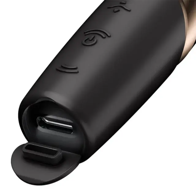 Satisfyer Kiss Wave Mini Κλειτοριδικός Δονητής 12cm Μαύρος 3