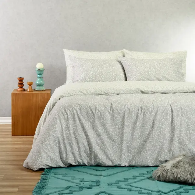 Παπλωματοθήκη 225x245 Υπέρδιπλη Casual Line Melinen Leo Aqua Grey 50% Βαμβάκι-50% Πολυέστερ