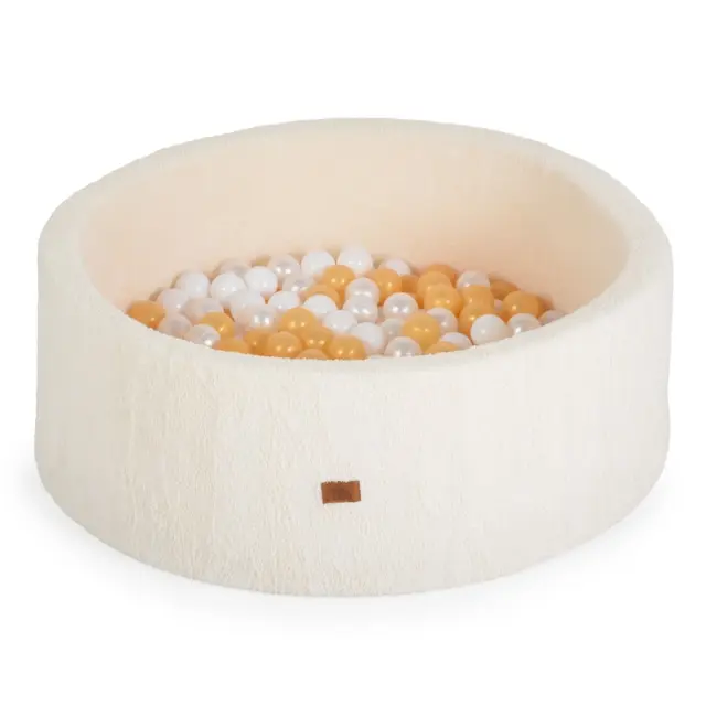 Moni Toys Boucle Soft Ball Pit Παιδική Πισίνα με 200 Μπάλες Ivory 12+ Μηνών