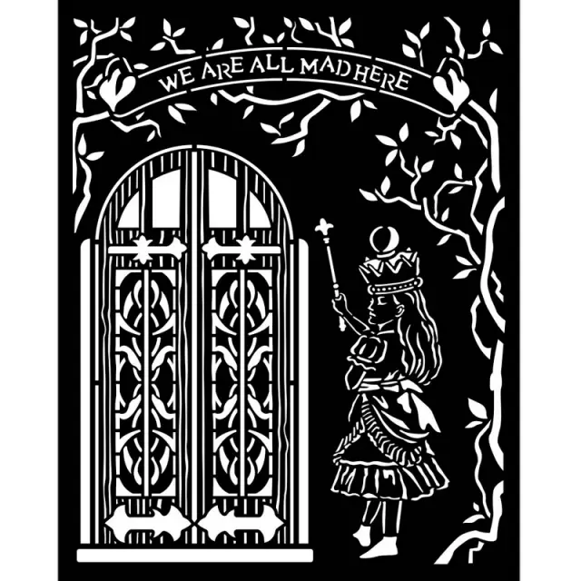 Thick Stencil Stamperia 20x25cm, Alice, Door