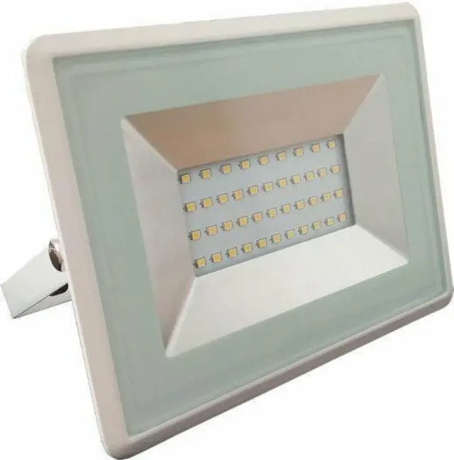 V-TAC Στεγανός Προβολέας IP65 Ισχύος 30W με Θερμό Λευκό Φως σε Λευκό χρώμα 6500K (SKU5957)