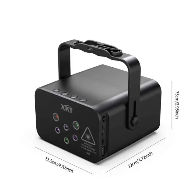 Φορητό Ηχείο με Φώτα Πάρτι & Bluetooth + 2 Ασύρματα Μικρόφωνα – Mini Party Light BT Speaker V12 030230 3