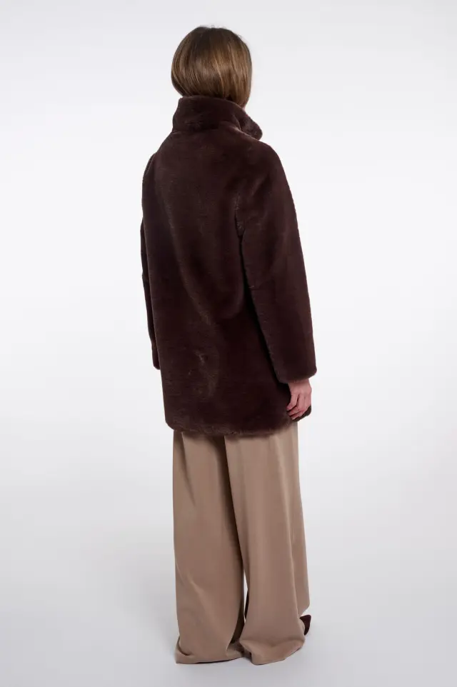 RINO & PELLE “NONNA” FAUX FUR COAT(NONNA-7002611-CHOCOLATE-BEAN) - 42 2