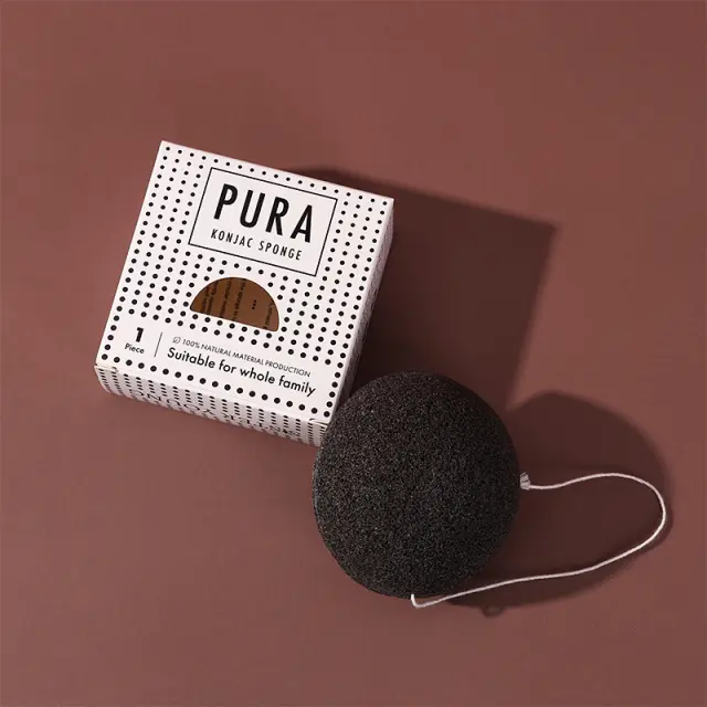 Sister Young Pura Konjac Sponge Black Φυσικό Σφουγγάρι Καθαρισμού με Ενεργό Άνθρακα 2