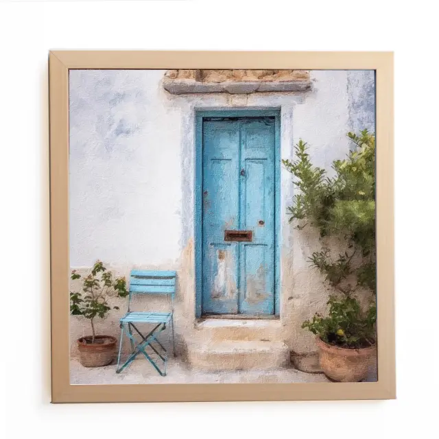 Θέμα (island 9 ) 1 Κάδρο 37x37cm κορνίζα ξύλινη χρώμα φυσικό ξύλο θέμα με πλαστικοποίηση (Κ 2033/83+9 island)