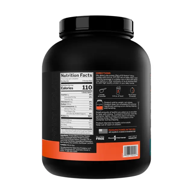 Rule1 R1 Protein Whey Isolate Birthday Cake, 5 lbs 2