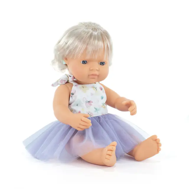 MINILAND DOLLS MINILAND ΚΟΥΚΛΑ ΚΟΡΙΤΣΙ ΜΕ ΚΟΧΛΙΑΚΟ ΕΜΦΥΤΕΥΜΑ 38 CM ΜΕ ΡΟΥΧΑΛΑΚΙΑ