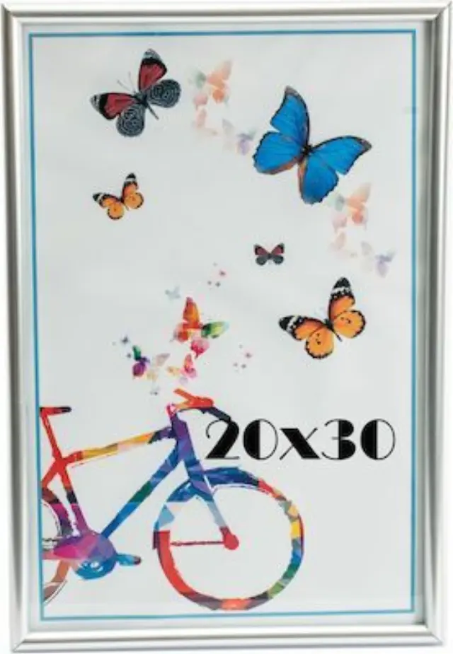 Κορνίζα Πλαστική χρώμα Ασημί 20Χ30cm oval P2030 20X30