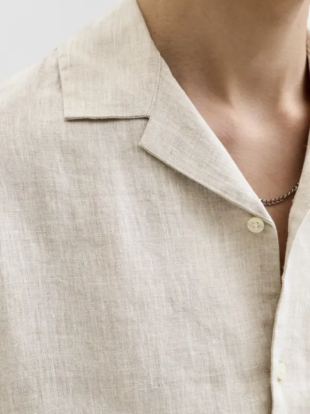 JPRBLALAWRENCE LINEN RESORT S/S SHIRT SN Silver Lining - S 3