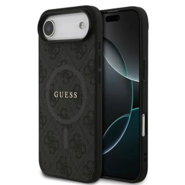 Guess PU Leather 4G Colored Ring MagSafe Case for iPhone Air Black