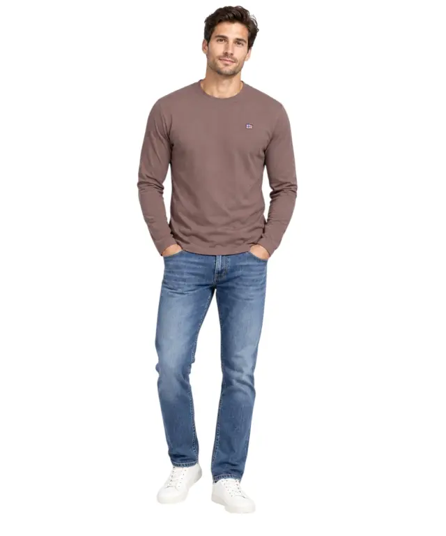 Norway Nautical School - Ανδρική Μακρυμάνικη Μπλούζα T-Shirt 856072-MORO Καφέ 2