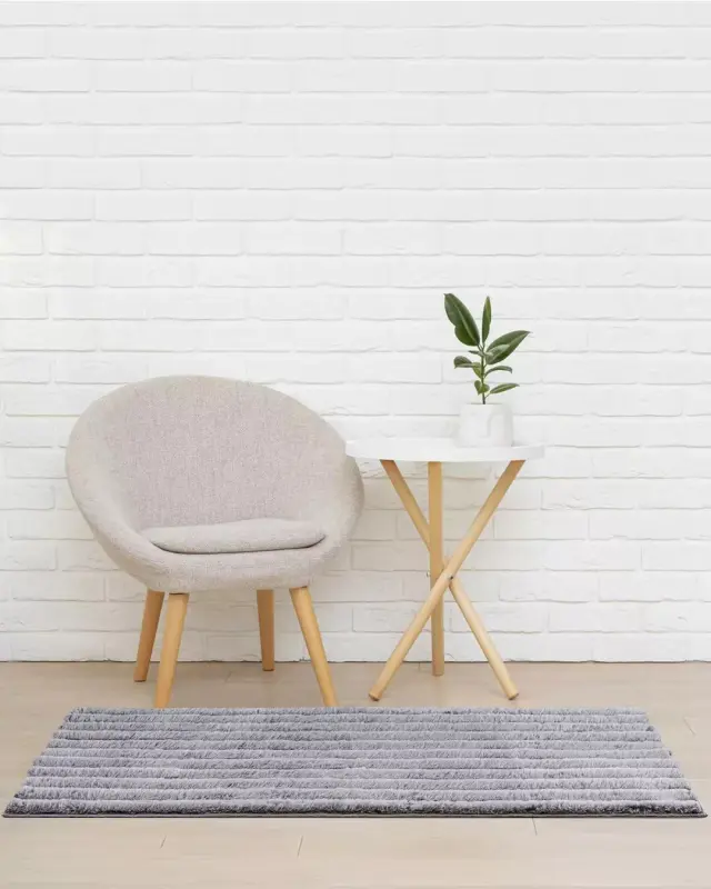 Χαλάκι γούνινο αντιολισθητικό Misty Smooth Gray 70x130