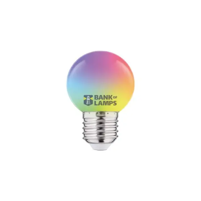 LED Color Bulb 1W E27 G45 240V 55Lm PC RGB