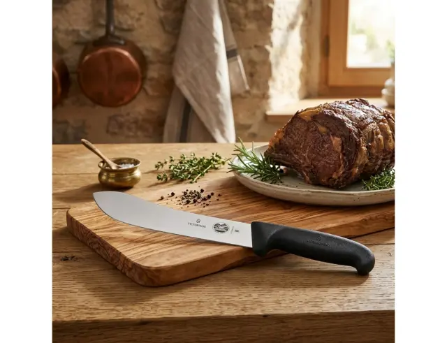 Μαχαίρι Κρέατος Victorinox Fibrox με κυρτή λεπίδα, φαρδιά μύτη και μήκος 25cm - Black5.7403.25