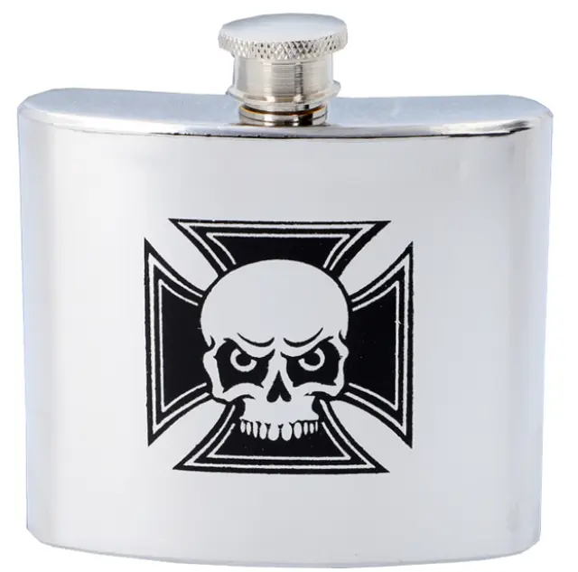Hip Flask Φλασκί Ποτού Chrome Skull (F3059) - 150ml