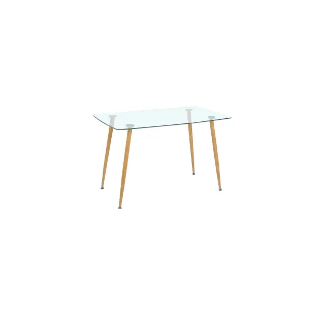 Τραπέζι ROBY Μέταλλο/Γυαλί Φυσικό/Clear 120x70x75cm