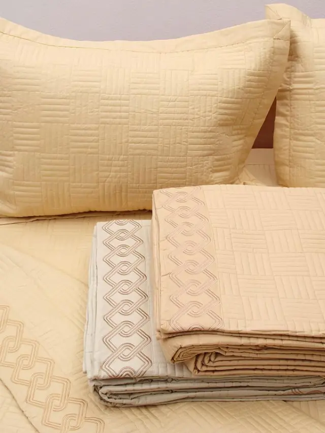Κουβερλί Percale κεντητό Yellow Υπέρδιπλο (220x240) Sunshine 2