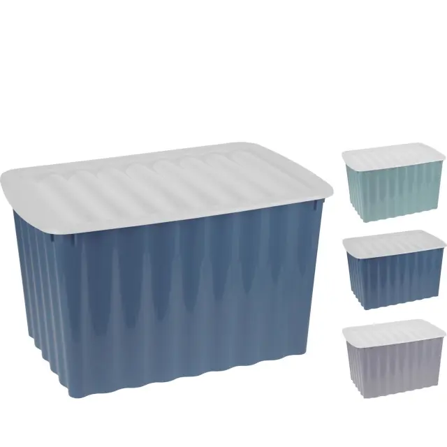 Κουτί Αποθήκευσης Με Καπάκι Πλαστικό 60x40x35cm Σε 3 Χρώματα
