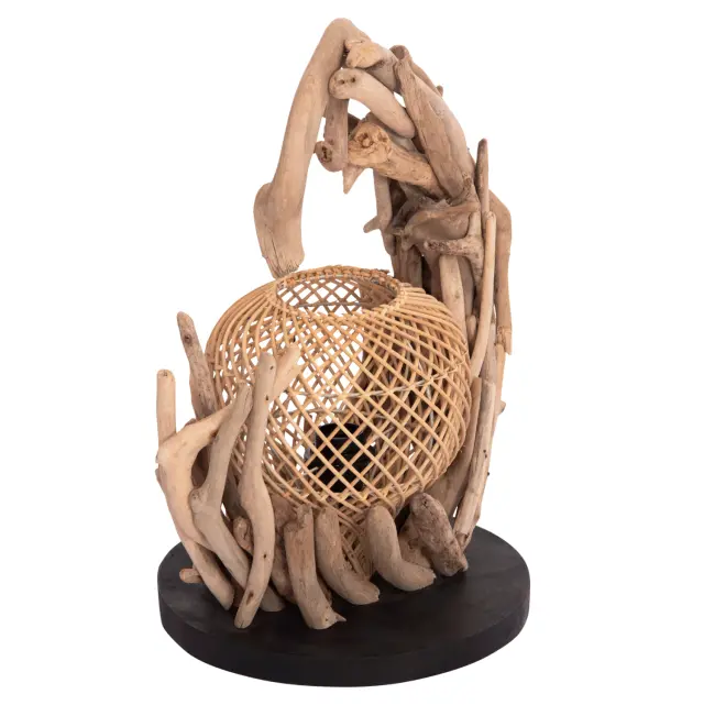 Επιτραπέζιο διακοσμητικό φωτιστικό Ashin DRIFTWOOD--RATTAN 30x30x49 εκ.